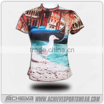 Custom sublimation 3d design t-shirts&100% polyester t shirts made in china,custom t shirt printing