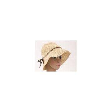 Fashionable 8cm Short Brim Packable Sun Hat , Autumn Leisure Hats For Lady