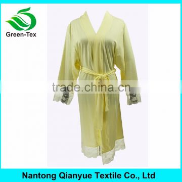 wholesale high quality modal yellow lace bride robe arm sleeve lace