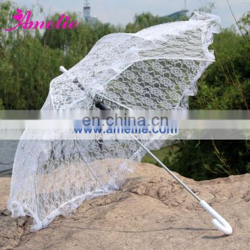 A0215 Stock In Market Pure White Lace Umbrella Used Wedding Decorations For Sale