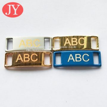 jiayang 30*10mm gold color with laser logo shoelace dubrae shoelace charm