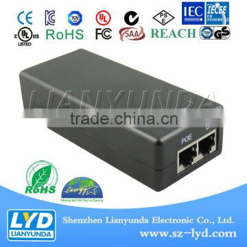 48V 2A POE adapter with KC UL CUL SAA GS PSE CE ROHS CB C-TICK Cerfited