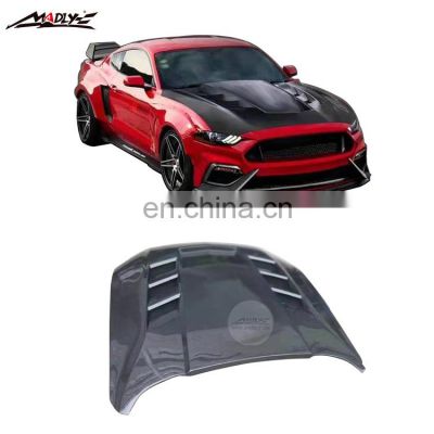 2019 MustangSP holdCarbon Fiber Transparent Front Engine Hood Bonnet for Ford Mustang Coupe Convertible 2 Door 2018 2019-UP Car