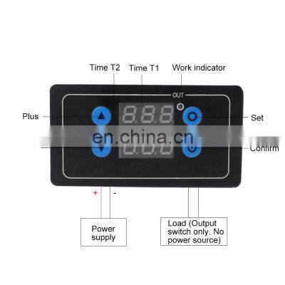 0.1s-999h Countdown Timer Programmable Cycle Control Module Time Delay Relay Dual Display Timer Relay 5V 12V 220V