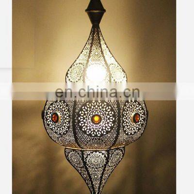 Moroccan Lamp Ceiling Lights large Silver Oriental style Vintage Pendant Lantern Light Arabian Home Decor