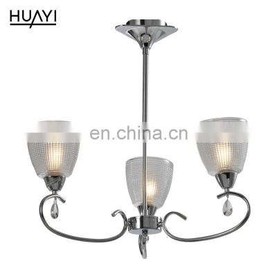 HUAYI Competitive Price Chrome Color Modern Indoor Decoration E12 40W LED Chandelier Pendant Light