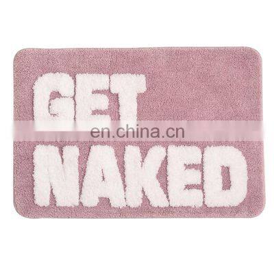 2022 latest design microfiber bath mat anti slip custom get naked bath rugs