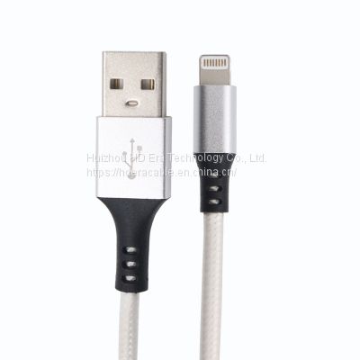 Free Sample Wholesale Braided Iphone Cable  1m 3ft USB To Lightning Cable For Iphone Charger Cable HD9020
