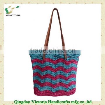 Wave Color Paper Straw Beach Bags