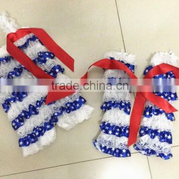 TOP sale baby girl patriotic 3pcs ruffle rumper baby summer romper china supplier cheap wholesale