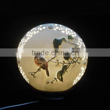 Bird Romantic Chinese Round Antique Lamps
