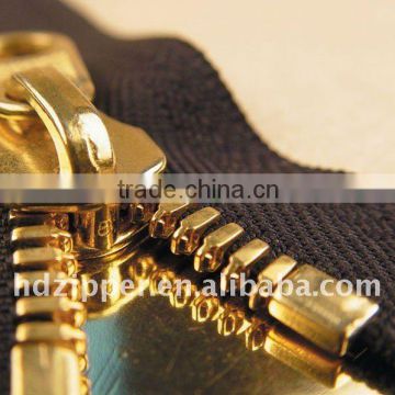 8# golden metal zipper