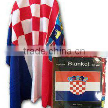 world cup promotion blanket flag pattern fleece blanket