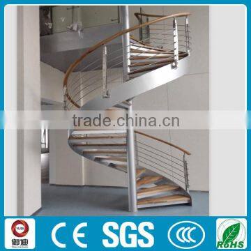 interior customized iron wood spiral stair supplier, manufacture -YUDI