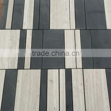 Mixed color white wood marble mosaic from Eastwood
