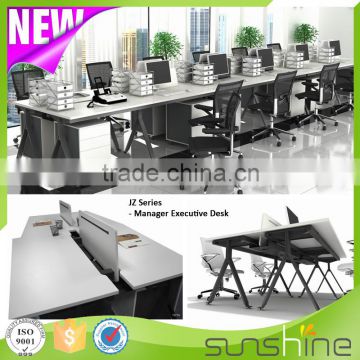 Office workstations modern design for 4 person Size W2400*D1200*H750 with wire trough