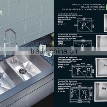 New Premium Undermount Single Bowl Stainless Steel Kitchen Sink