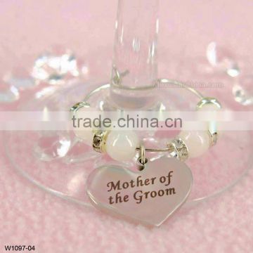 Mother of the Groom Glass Wedding Name Tag