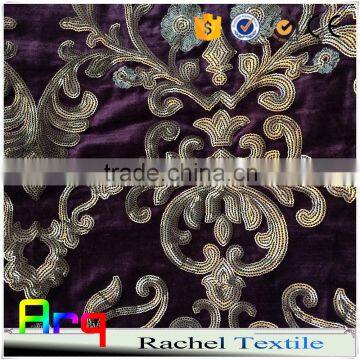 Sequins embroidery on lint fabrics for curtain/ sofa/table cloth using