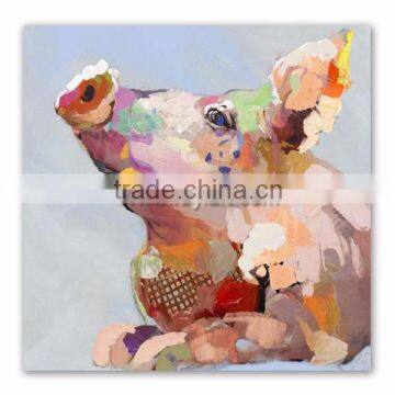 Handmade oil painting picture animal canvas art modern abstract pig oil painting