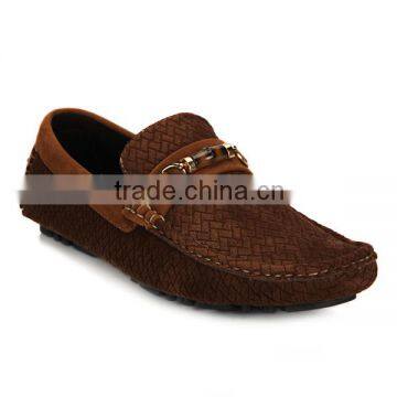 China TPR durable shoes sole upper with metal brown color men pu casual shoes