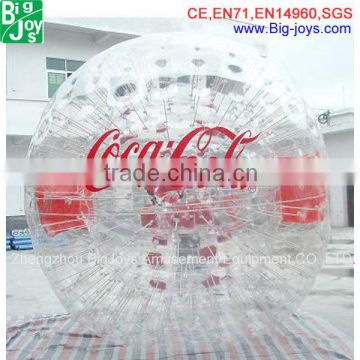 Crazy giant human hamster ball for sale and zorb ball or rolling ball for grass or hill