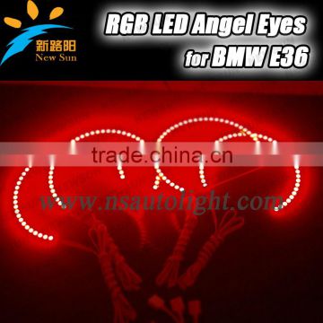 Factory offer 12V 35W color changing angel eyes E36 131MM RGB angel eyes for BMW headlights 5050SMD high brightness
