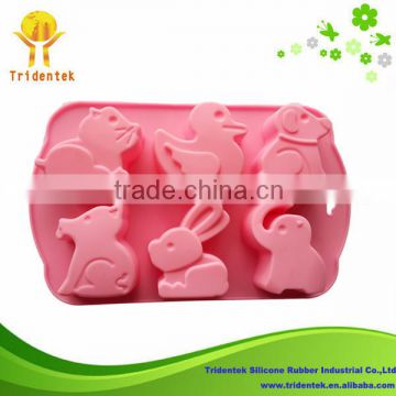 New Product 2015 Promotion 6-cup Cute Animals Baking Tools Ice Cube Tray