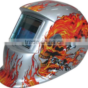 welding shield mask of skull flame