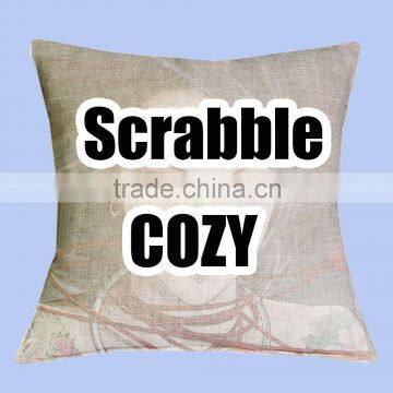 Home Decor Scrabble COZY Letter Printed Pillow Cushion Covers 17.7*17.7''/45*45cm