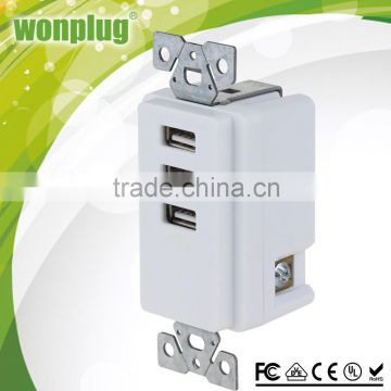 Wonplug Wiring Device3 Port USB Wall Plate Charger