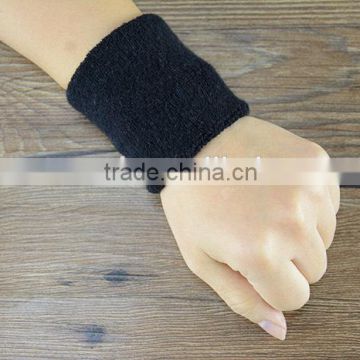 factory customized black 100% cotton elastic wrist band