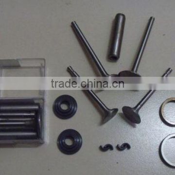 Tractor engine valves and valve spring seat and valve guide assembly