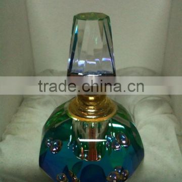 good k9 round shape facet colored crystal perfume bottle for girl