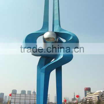 large outdoor garden polished stainless steel outdoor abstract sculpture