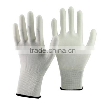 NMSAFETY 13 gauge knitted liner coated white pu gloves for sale