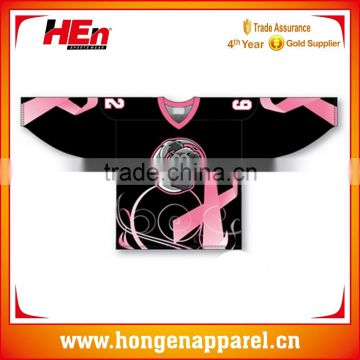 Hongen apparel tackle twill/embroidered hockey custom hockey jersey