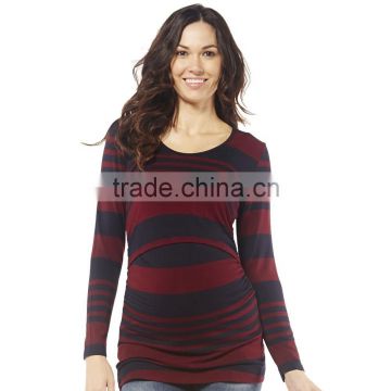 cheap striped long maternity t shirt with long sleeves