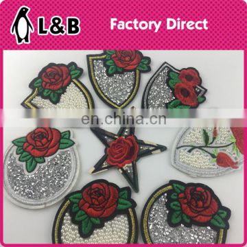 rhinestone/beads/pearl embroidery hotfix applique handmade iron on patches