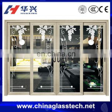 Energy saving and Eco-friendly aluminum alloy profile sliding factory direct tempered/laminated safety glass reinforced door