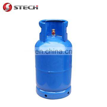 stech high quality lower price 12.5kg steel cylinder with throud and foot ring