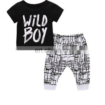 Fashion Baby Clothes Set Word Printing Cotton Autumn Baby Boy Boutique Outfits