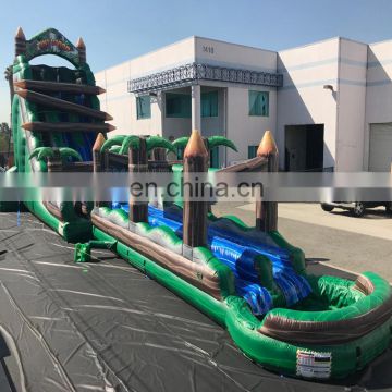 Log Flume Green Marble Large Tall Inflatable Tropical Water Slide Outdoor Slip and Slide For Kids Adult
