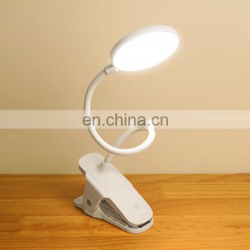 Amazon 2020 Freely bendable bedroom clip lamp table lamp for study with usb charging port