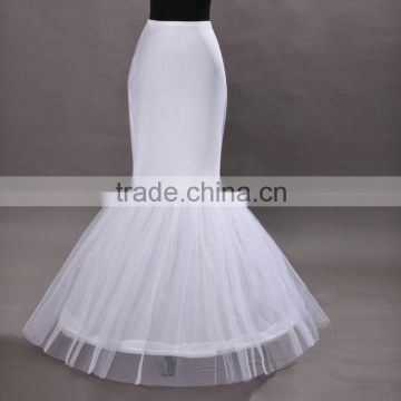 2015 In Stock White Wedding Bridal Mermaid Petticoat/slip 1 Hoop Bone Elastic Wedding bridal Dress Crinoline Trumpet Petticoats                        
                                                Quality Choice