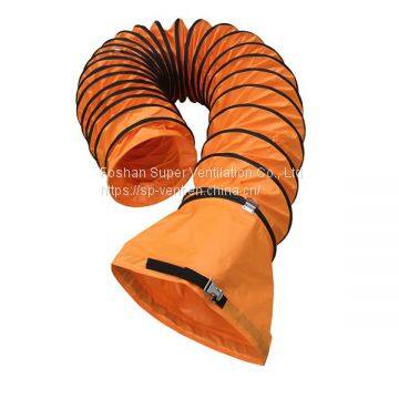 Flexible Duct Hose with Buckle and Belt Coupling   Flexible Ducting supplier    ventilation products      yellow Air Distribution Duct