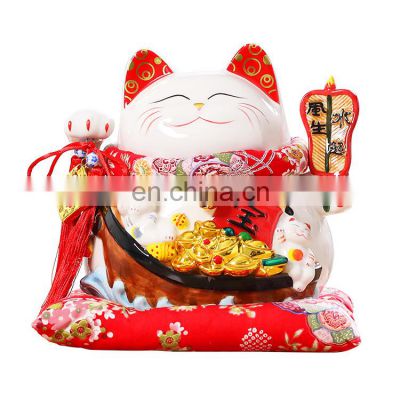 Piggy bank lucky cat decorative ornaments 11 inch wind and water opening gift wholesale
