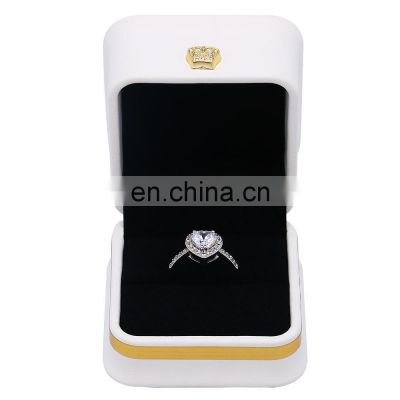 Wholesale Custom Luxury Leather fashion white jewelry storage boxes ring  jewelry gift box