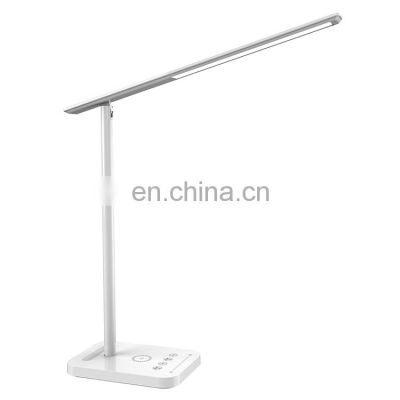 Modern Office touch led desk lamp wired wireless charging Dimming With USB port for mobile phone
