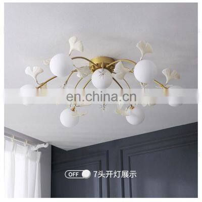 Living Room Pendant Light Glass Ball LED Chandelier Modern Minimalist Bedroom Dining Ceiling Lamp